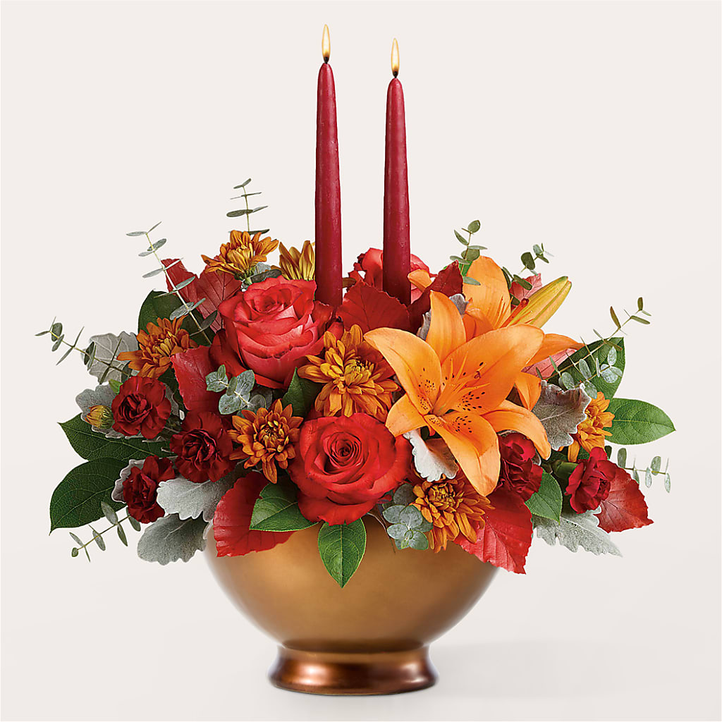 Fruits of Fall Centerpiece – HEARTS & FLOWERS FLORIST, Pine Bush NY