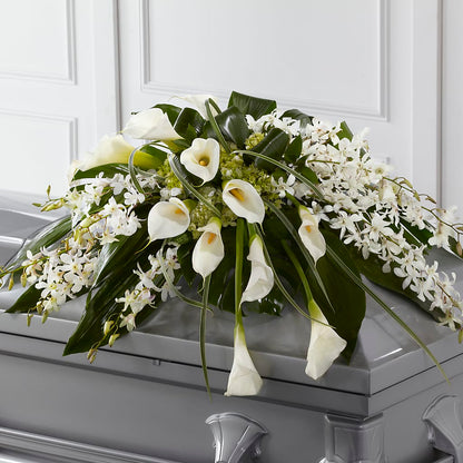 Angel Wings Casket Spray – HEARTS & FLOWERS FLORIST, Pine Bush NY