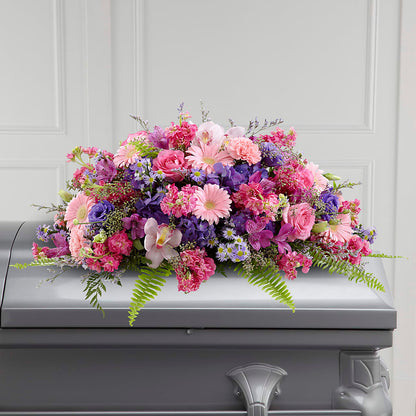 Glorious Garden Casket Spray – HEARTS & FLOWERS FLORIST, Pine Bush NY
