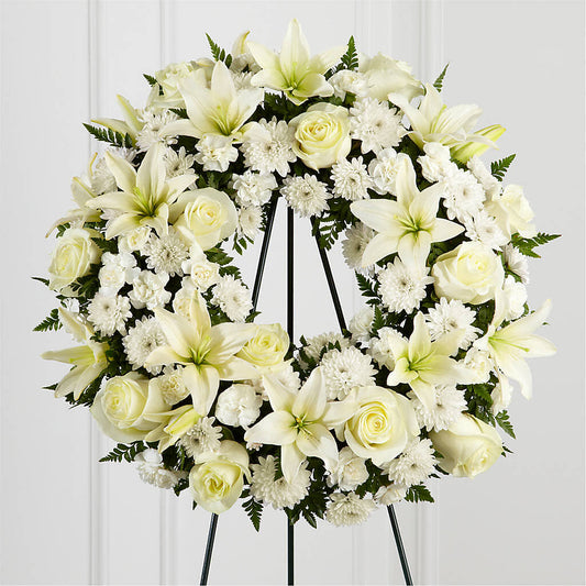 Treasured Tribute Wreath – HEARTS & FLOWERS FLORIST, Pine Bush NY