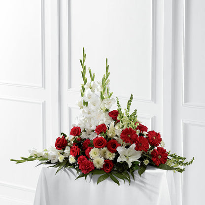 Crimson & White Arrangement – HEARTS & FLOWERS FLORIST, Pine Bush NY