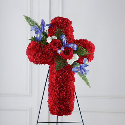 Faithful Hero Floral Cross – HEARTS & FLOWERS FLORIST, Pine Bush NY