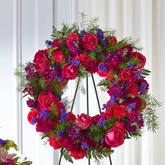 Calming Colors Wreath – HEARTS & FLOWERS FLORIST, Pine Bush NY