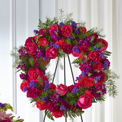 Calming Colors Wreath – HEARTS & FLOWERS FLORIST, Pine Bush NY