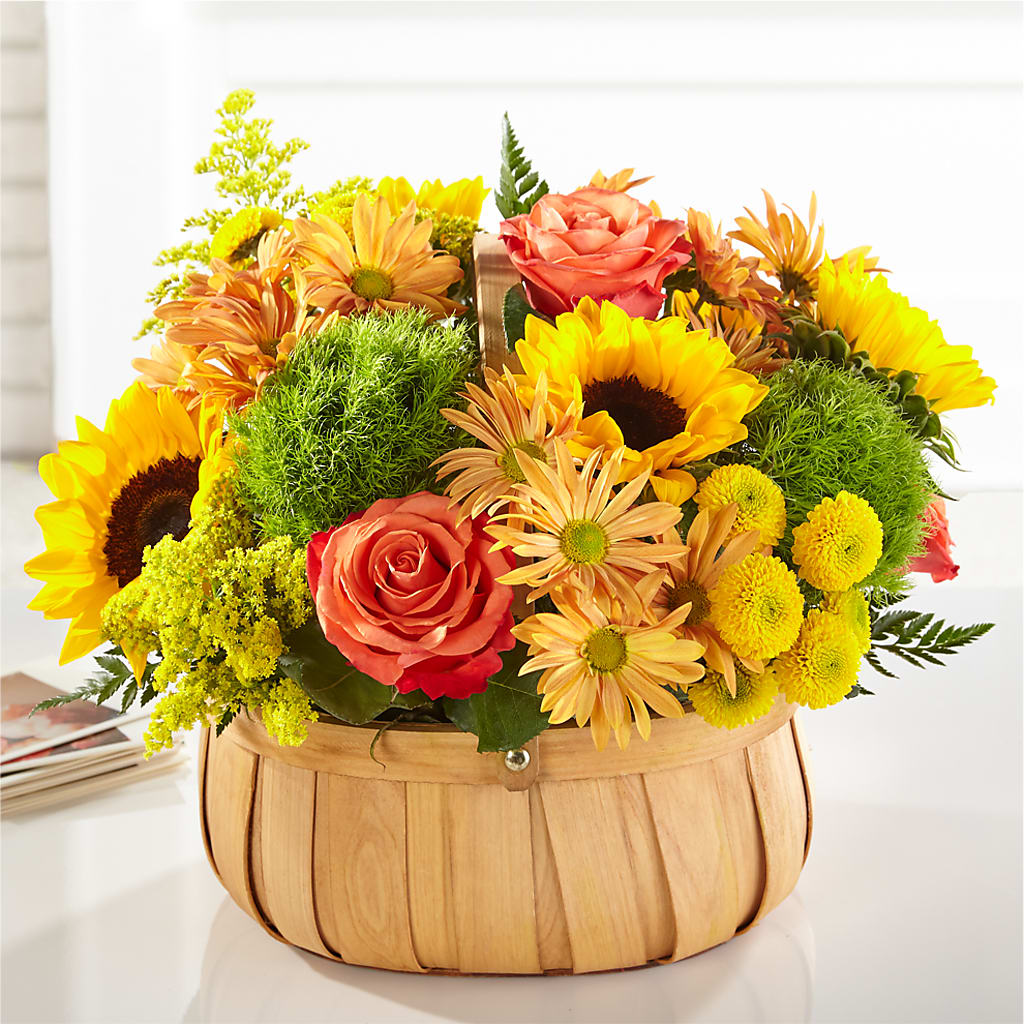 Harvest Sunflower Basket – HEARTS & FLOWERS FLORIST, Pine Bush NY