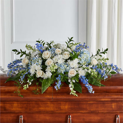 Timeless Essence Casket Spray – HEARTS & FLOWERS FLORIST, Pine Bush NY
