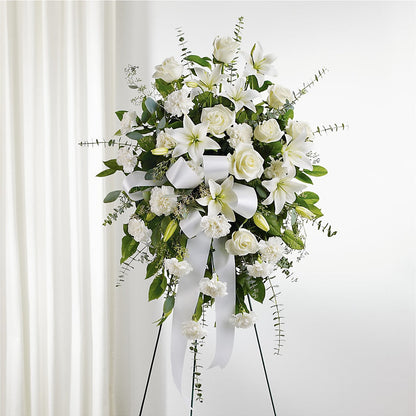 With Care Standing Spray – HEARTS & FLOWERS FLORIST, Pine Bush NY