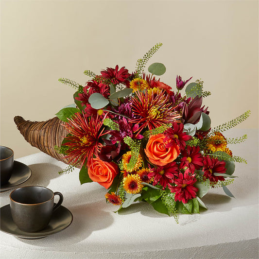 Autumn Herald Cornucopia – HEARTS & FLOWERS FLORIST, Pine Bush NY