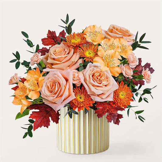 Spiced Latte Bouquet with Ivory Vase – HEARTS & FLOWERS FLORIST, Pine Bush NY