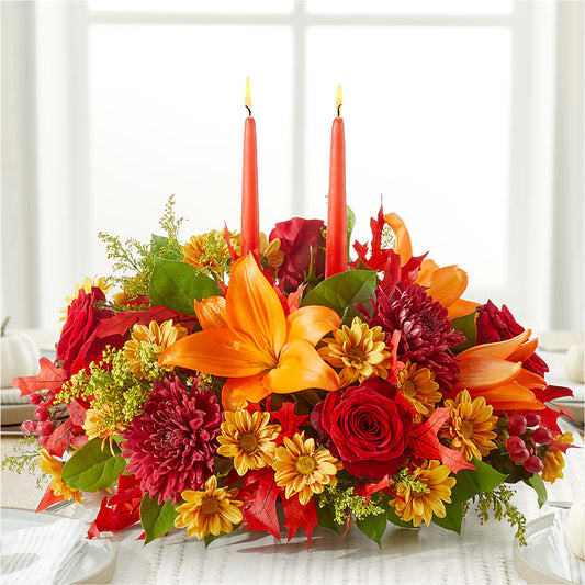 Autumn's Embrace Centerpiece – HEARTS & FLOWERS FLORIST, Pine Bush NY
